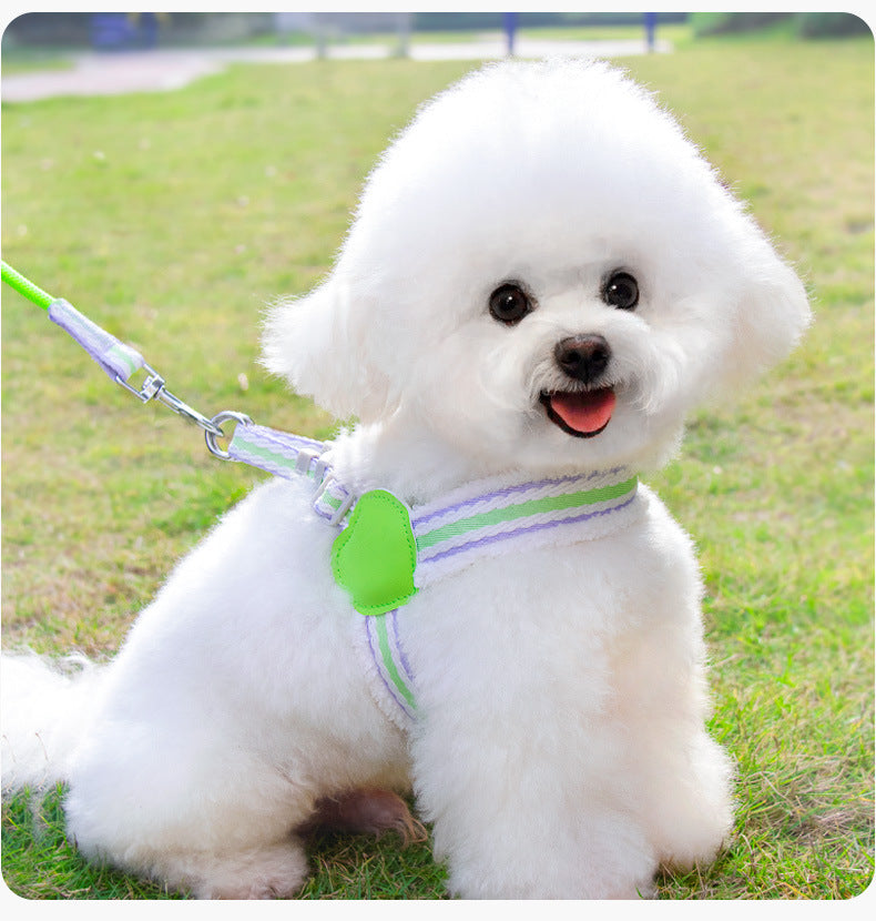 HKM-220627 Breathable Summer Dog Leash and Chest Vest for Small to Medium Breeds