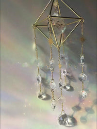 HKM-220819 Crystal Pendant Geometry Hanging Ornament - 63mm Polished Sun Catcher