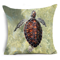 HKM-220819 Soft Plush Turtle Cushion Cover, 45x45cm, Digital Print Design