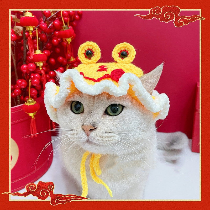 HKM-220883 Tiger Head Hats for Pets - Winter Apparel for Cats and Dogs in Various Sizes