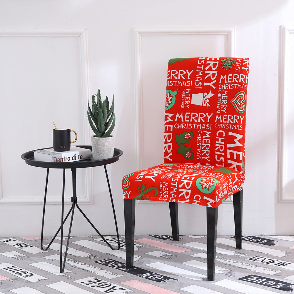 HKM-220883 Universal Christmas Elastic Chair Cover in Festive Designs - Polyester and Spandex Blend