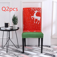 HKM-220883 Universal Christmas Elastic Chair Cover in Festive Designs - Polyester and Spandex Blend