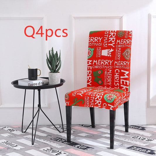 HKM-220883 Universal Christmas Elastic Chair Cover in Festive Designs - Polyester and Spandex Blend