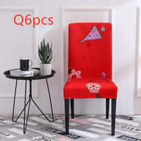 HKM-220883 Universal Christmas Elastic Chair Cover in Festive Designs - Polyester and Spandex Blend