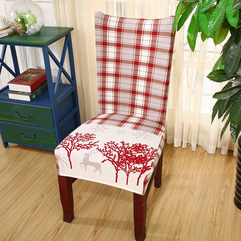 HKM-220883 Universal Christmas Elastic Chair Cover in Festive Designs - Polyester and Spandex Blend