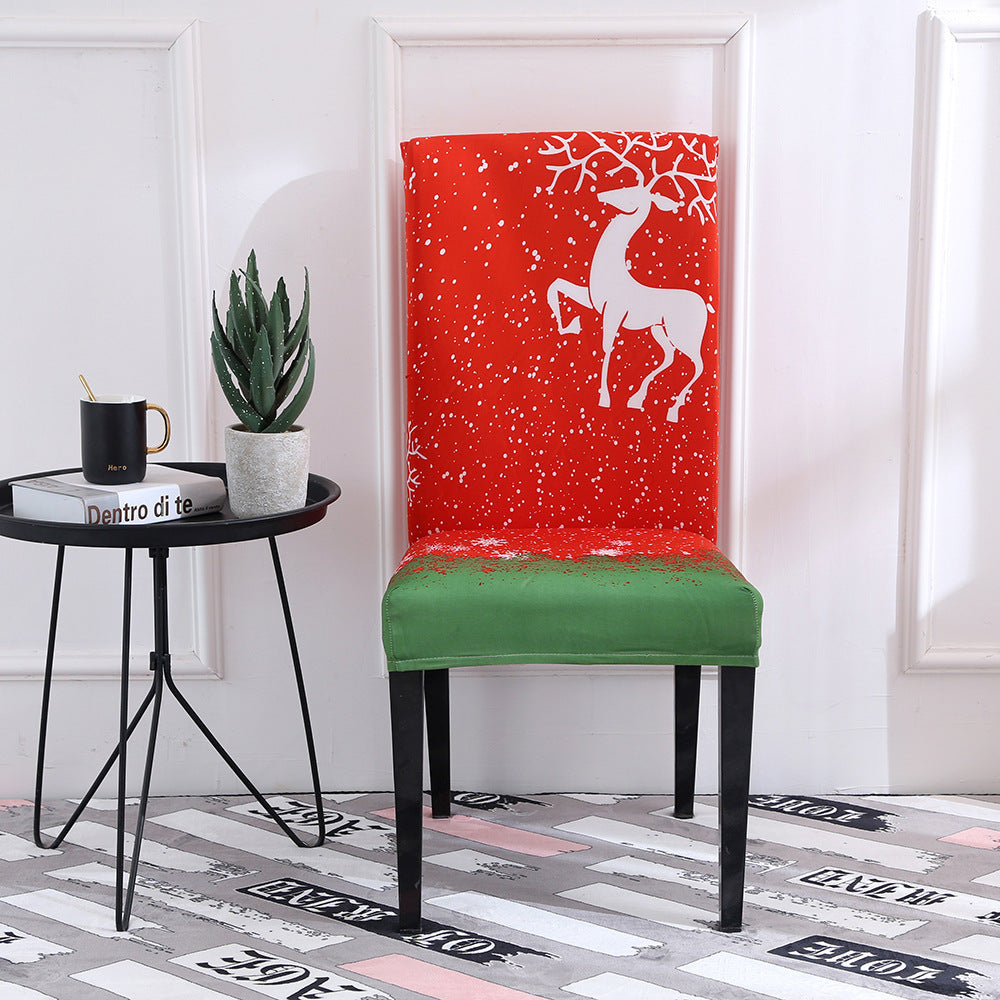 HKM-220883 Universal Christmas Elastic Chair Cover in Festive Designs - Polyester and Spandex Blend