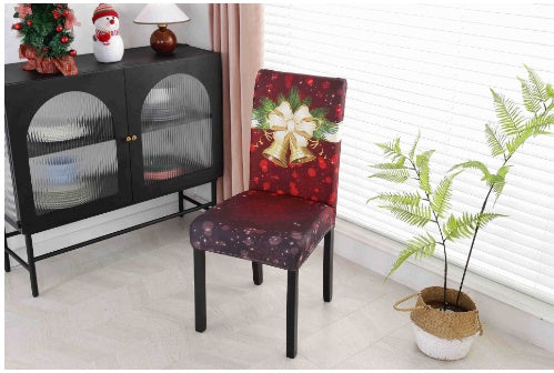 HKM-220883 Universal Christmas Elastic Chair Cover in Festive Designs - Polyester and Spandex Blend