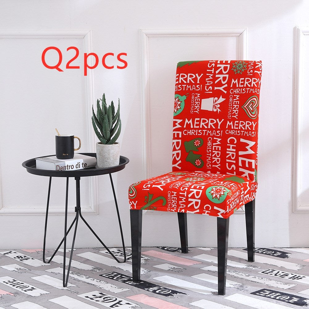 HKM-220883 Universal Christmas Elastic Chair Cover in Festive Designs - Polyester and Spandex Blend