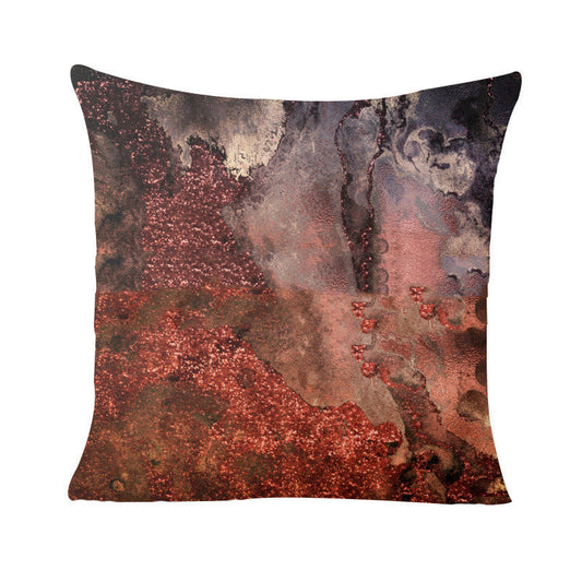 KTX-220947 Marbled Geometric Peach Skin Pillowcase in Various Colors and Sizes