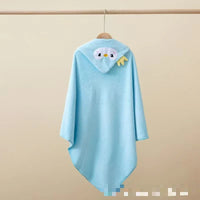 HKM-220947 Soft Cartoon Baby Hooded Bath Towel, 105*105cm, Coral Fleece, Animal Print for Toddlers