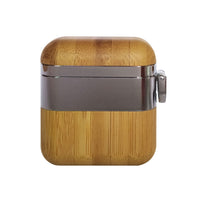HKM-221011 Wooden Wireless Bluetooth Headset Cover Compatible with iPhone Models - Flip Style, Easy to Use, Lightweight, Durable Storage Solution