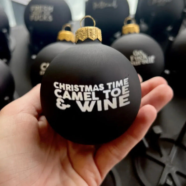 HKM-221075 Funny Black Christmas Ornament - Plastic Decoration, 6cm x 4cm