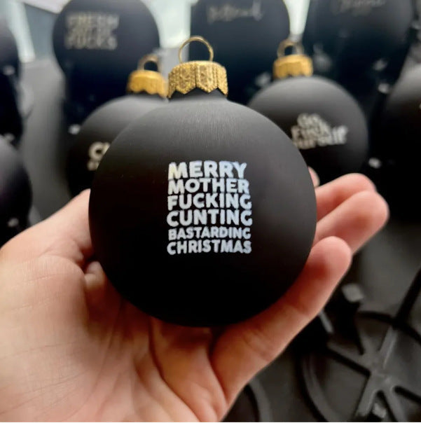 HKM-221075 Funny Black Christmas Ornament - Plastic Decoration, 6cm x 4cm