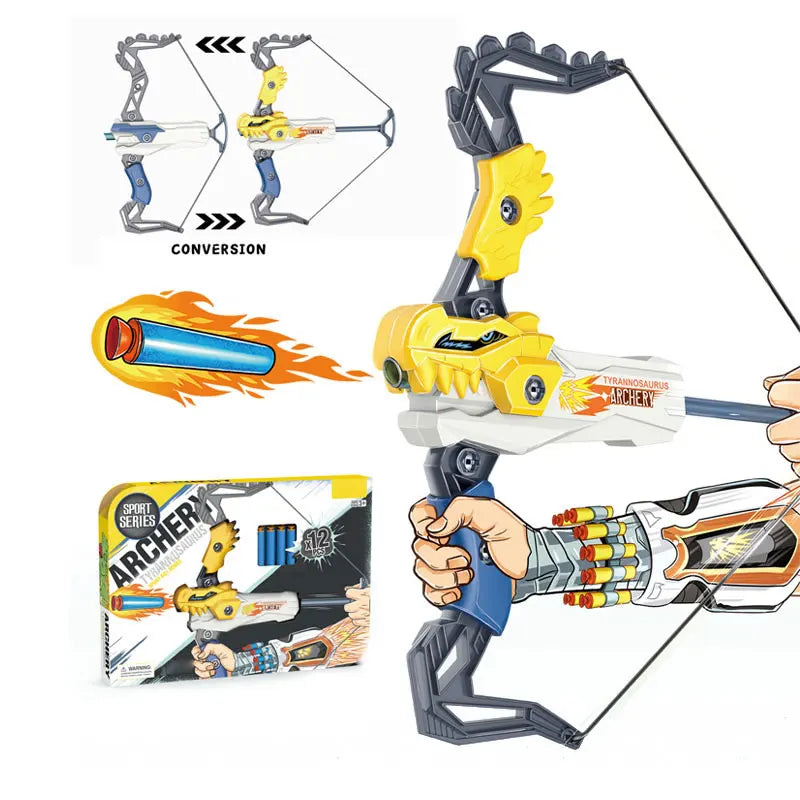 HKM-221075 Soft Dart Bow and Arrow Target Game for Kids Ages 2-7 - Outdoor Sports Fun