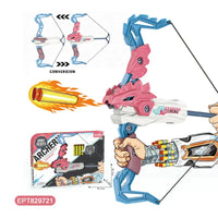 HKM-221075 Soft Dart Bow and Arrow Target Game for Kids Ages 2-7 - Outdoor Sports Fun