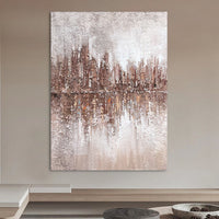 HKM-221203 Hand-Painted Abstract Oil Painting on Canvas - Minimalist Texture Wall Art for Living Room and Bedroom Decor
