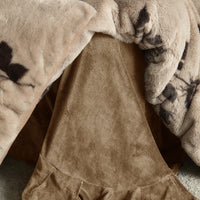 HKM-221267 Light Luxury Bunny Cashmere Floral Four-Piece Bedding Set in Multiple Sizes