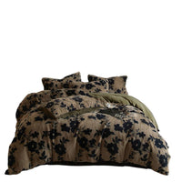 HKM-221267 Light Luxury Bunny Cashmere Floral Four-Piece Bedding Set in Multiple Sizes