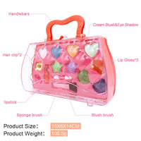 HKM-221267 Portable Kids Makeup Kit with Organic Eyeshadow, Lip Gloss, Nail Polish, and Makeup Bags
