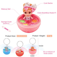 HKM-221267 Portable Kids Makeup Kit with Organic Eyeshadow, Lip Gloss, Nail Polish, and Makeup Bags