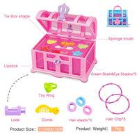 HKM-221267 Portable Kids Makeup Kit with Organic Eyeshadow, Lip Gloss, Nail Polish, and Makeup Bags
