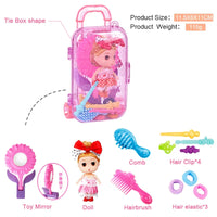 HKM-221267 Portable Kids Makeup Kit with Organic Eyeshadow, Lip Gloss, Nail Polish, and Makeup Bags