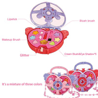 HKM-221267 Portable Kids Makeup Kit with Organic Eyeshadow, Lip Gloss, Nail Polish, and Makeup Bags
