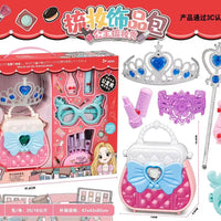 HKM-221267 Portable Kids Makeup Kit with Organic Eyeshadow, Lip Gloss, Nail Polish, and Makeup Bags
