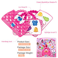 HKM-221267 Portable Kids Makeup Kit with Organic Eyeshadow, Lip Gloss, Nail Polish, and Makeup Bags