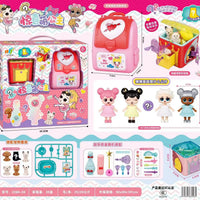 HKM-221267 Portable Kids Makeup Kit with Organic Eyeshadow, Lip Gloss, Nail Polish, and Makeup Bags