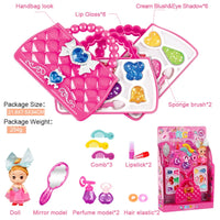 HKM-221267 Portable Kids Makeup Kit with Organic Eyeshadow, Lip Gloss, Nail Polish, and Makeup Bags
