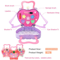 HKM-221267 Portable Kids Makeup Kit with Organic Eyeshadow, Lip Gloss, Nail Polish, and Makeup Bags