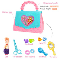 HKM-221267 Portable Kids Makeup Kit with Organic Eyeshadow, Lip Gloss, Nail Polish, and Makeup Bags
