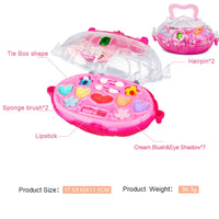 HKM-221267 Portable Kids Makeup Kit with Organic Eyeshadow, Lip Gloss, Nail Polish, and Makeup Bags