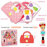 HKM-221267 Portable Kids Makeup Kit with Organic Eyeshadow, Lip Gloss, Nail Polish, and Makeup Bags