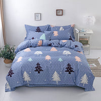 HKM-221267 Pure Cotton Four-Piece Bed Set with Quilt Cover, Pillowcase, and Sheet in Urban Stripe Design