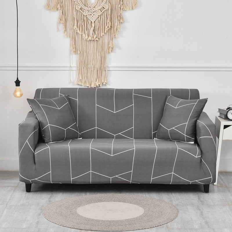 HKM-221331 Elastic Sofa Cover - Modern Polyester Blend for Various Sofa Sizes