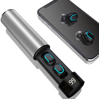 HKM-221331 Wireless Bluetooth Headset for Sports and Running - TWS Double Ear Design, 4 Hours Playtime, Charging Case Included