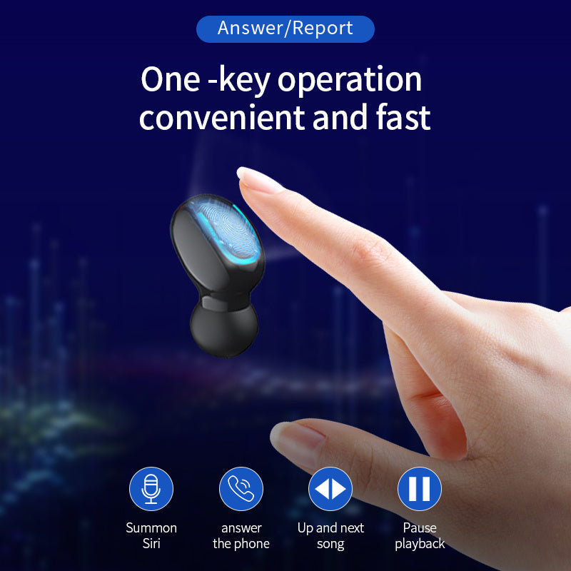 HKM-221331 Wireless Bluetooth Headset for Sports and Running - TWS Double Ear Design, 4 Hours Playtime, Charging Case Included