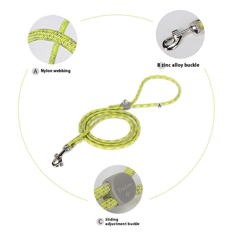 HKM-221459 Adjustable Multi-Color Pet Leash with Zinc Alloy Hooks and Plastic Buckle
