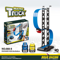 HKM-221523 Magnetic Inertia Racing Car Track Set for Kids - DIY Assembly Slot Toy with Roller Coaster Design