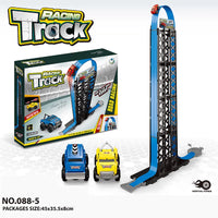 HKM-221523 Magnetic Inertia Racing Car Track Set for Kids - DIY Assembly Slot Toy with Roller Coaster Design