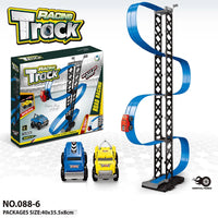 HKM-221523 Magnetic Inertia Racing Car Track Set for Kids - DIY Assembly Slot Toy with Roller Coaster Design