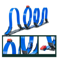 HKM-221523 Magnetic Inertia Racing Car Track Set for Kids - DIY Assembly Slot Toy with Roller Coaster Design
