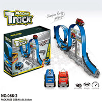 HKM-221523 Magnetic Inertia Racing Car Track Set for Kids - DIY Assembly Slot Toy with Roller Coaster Design