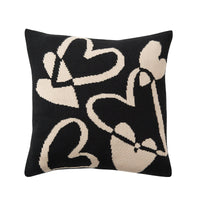 HKM-221651 Nordic Style Black and White Heart-Shaped Sofa Pillow Cushion with PP Cotton Filler, 45x45CM