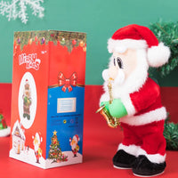 HKM-221843 Dancing Santa Claus Doll - Soft Plush Toy with Music for Christmas Home Decoration