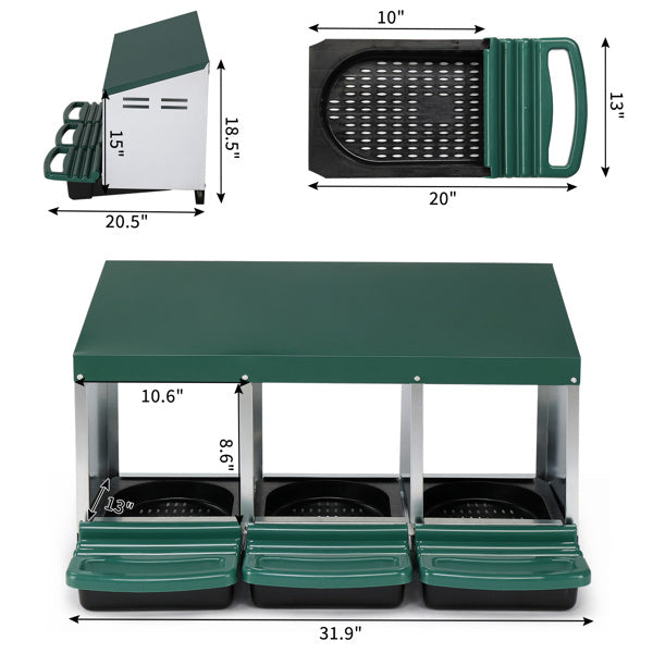 HKM-222035 3-compartment Chicken Feeding Trough