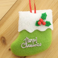 HKM-222035 4-Pack Christmas Stocking Ornaments for Tree Decoration – Red, Green, Pink, Blue, 8cm