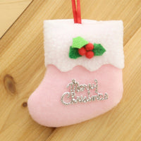 HKM-222035 4-Pack Christmas Stocking Ornaments for Tree Decoration – Red, Green, Pink, Blue, 8cm